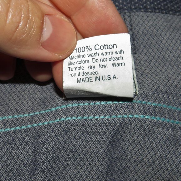 Post O'Alls Overalls Blue Pin Dot Collared Buttoned Down Shirt M - Picture 11 of 11